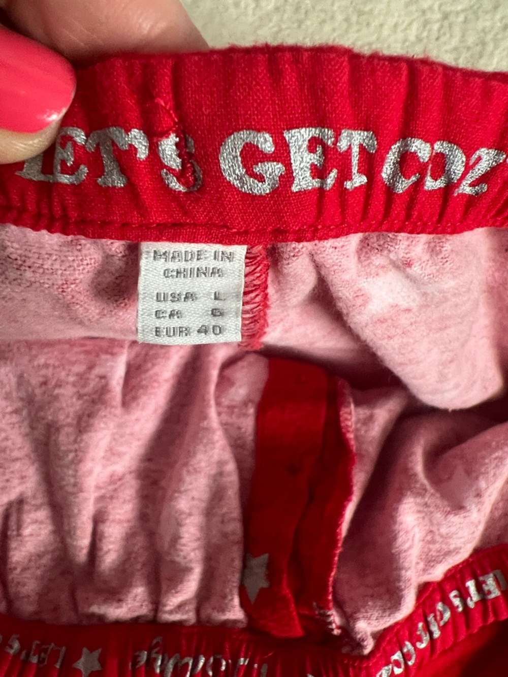 P.J. Salvage Red and Silver Star Print Pajama Set - Picture 9 of 9